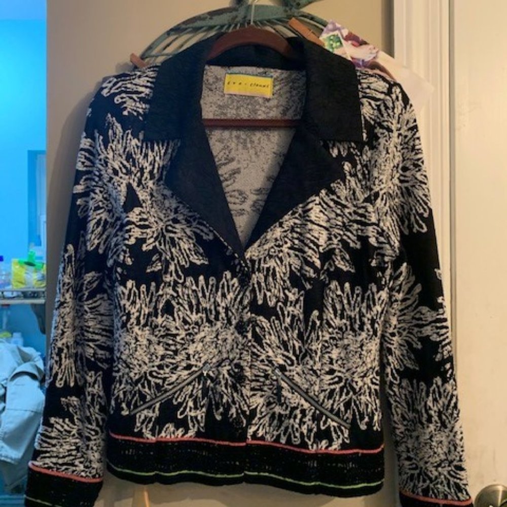 Eva Claudi Black/White Button DownJacket